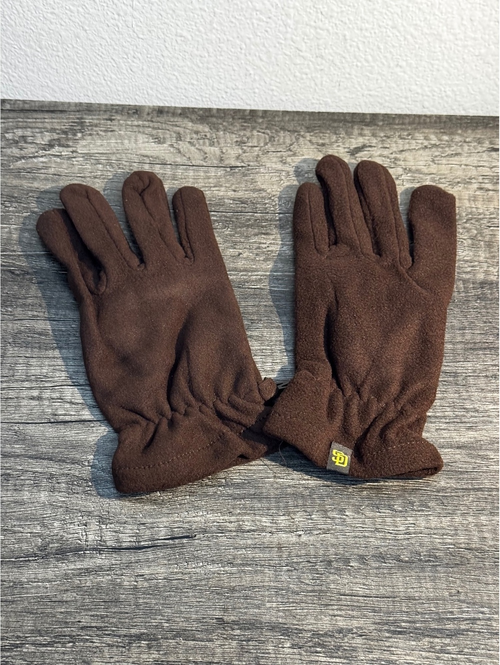 San Diego SD Logo Brown Fleece Winter Gloves Adult Unisex